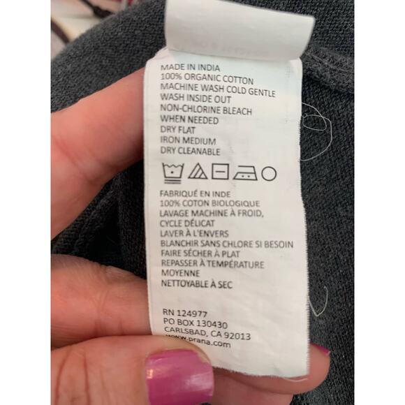 Prana gray organic cotton long sleeves open front cardigan size Small - Picture 5 of 9